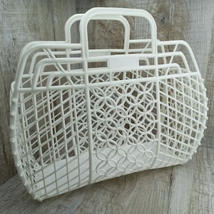 Vintage home bag Plastic basket Bag for fish Made in ussr Avoska Picnic basket reusable shopping 1960s Kid&#39;s Toy Cat Carrier bag Farmhouse