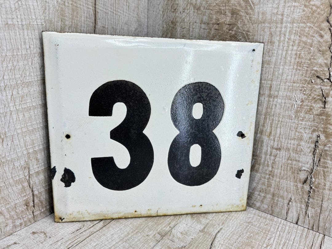 38 Vintage Enameled Number 38 Antique Hotel Door Number #38 Enamel ...