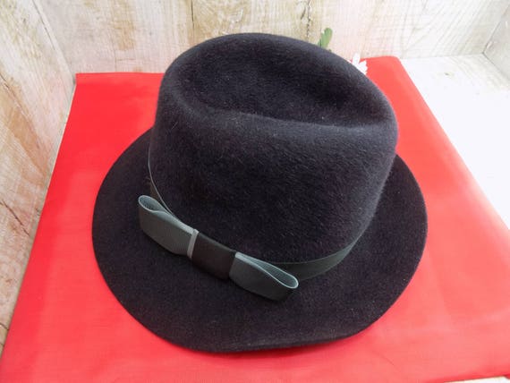 Vintage hat Unique Soviet vintage black fur felt … - image 5