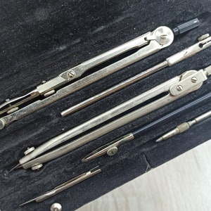 Vintage Architect Set Drawing Set Professional Drafting tools Engineer Drawing Instruments Drafting Set marking tools Design pens dividers