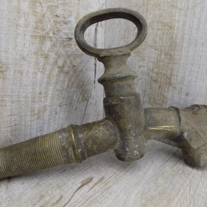 Giant Bronze Brass wine barrel faucet LARGE Vintage Water Faucet Brass Water Tap Old Water Valve Golden bath decor Unusual old key Brass