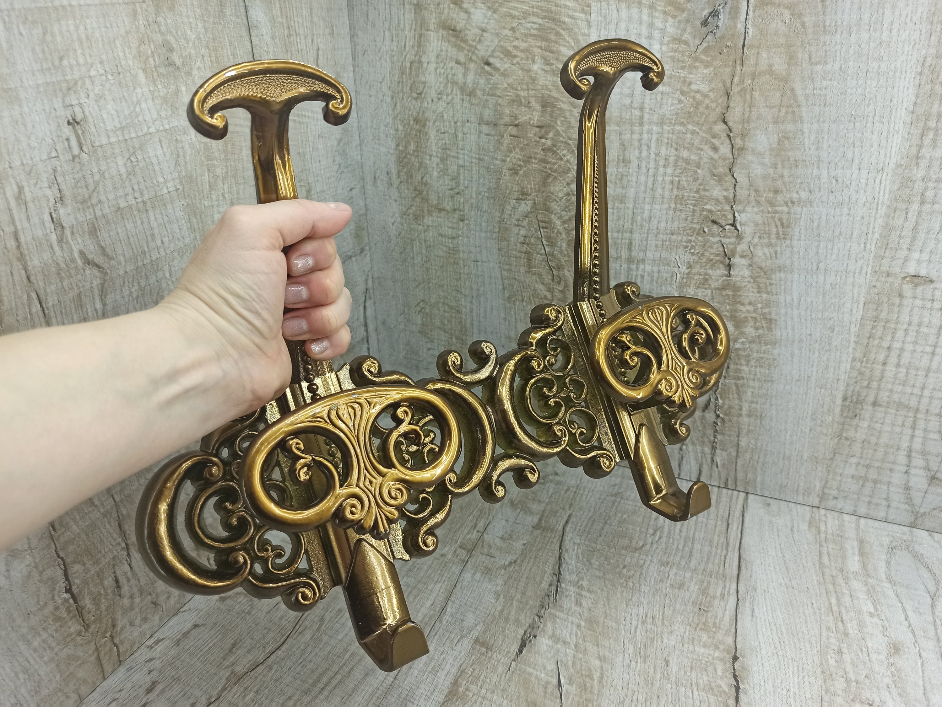 Giant Metal Coat Hooks Vintage Rustic Bronze Hooks Figured Bathroom Double Hook Towel Hanger Folding Rack Clothing Storage Wrought Hanger Etsy