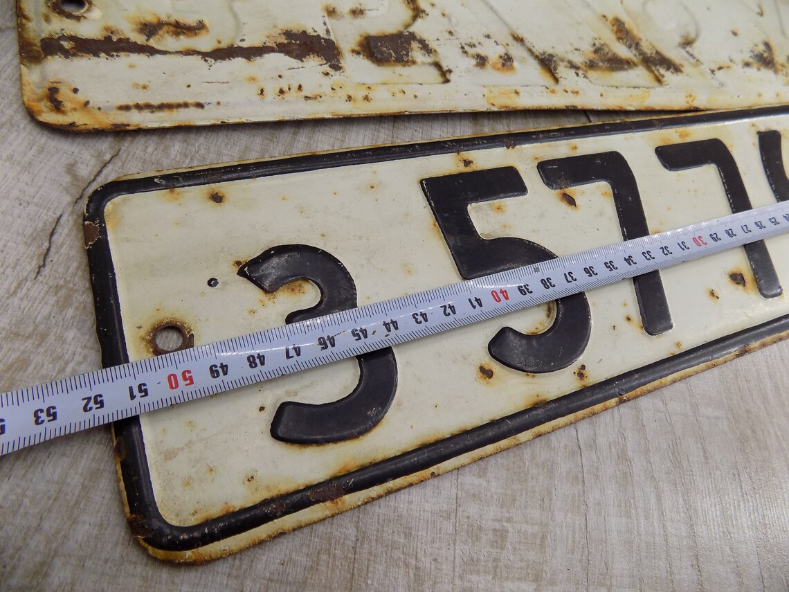 5776 5483 5842 Vintage car number sign Car registration plate Etsy