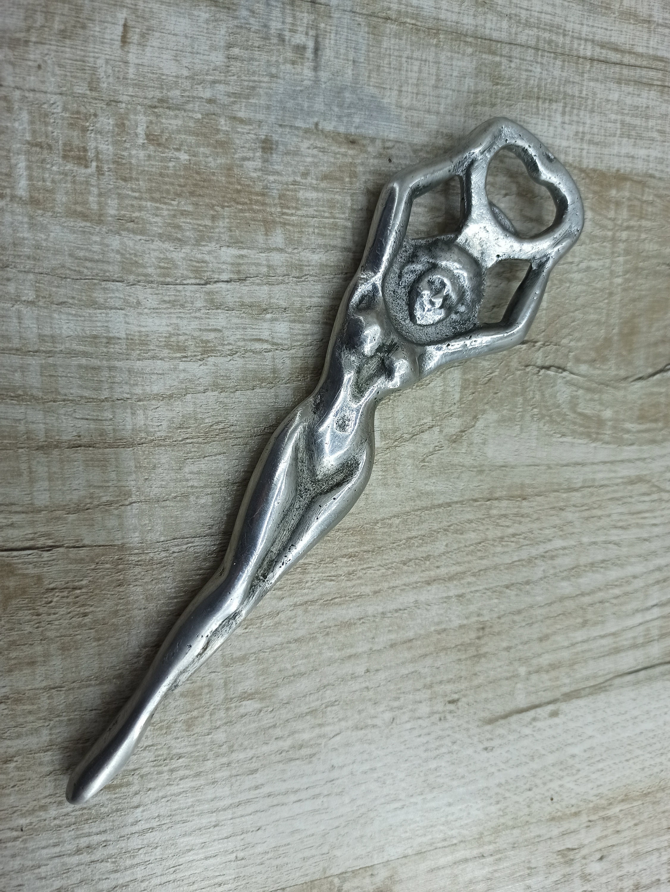 Vintage Bottle Opener Bronze Nude Girl Naked Sexy Lady