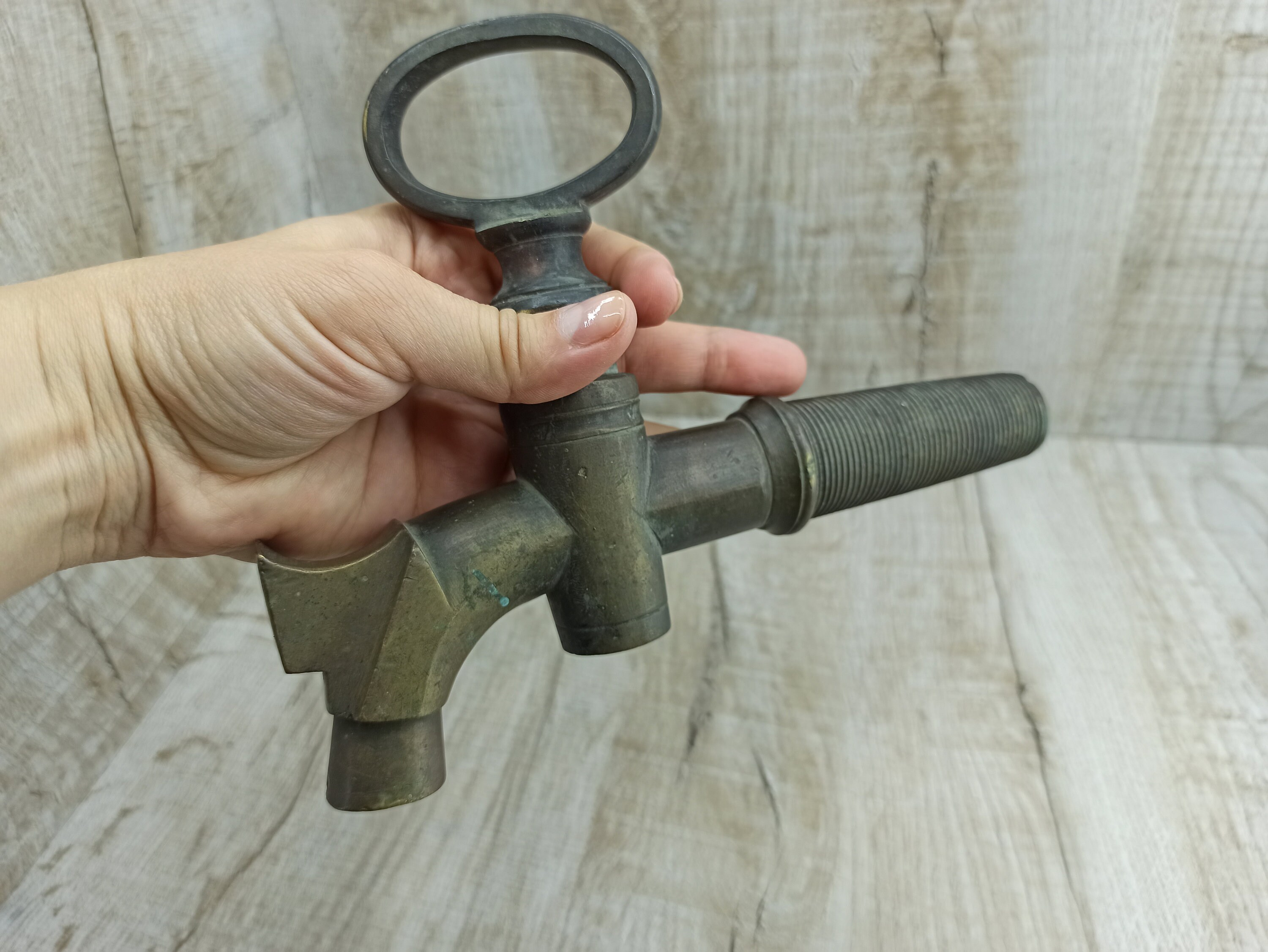 Brass barrel faucet Large Vintage Water Faucet Brass Bronze Etsy