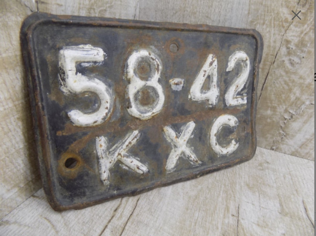 5776 5483 5842 Vintage Car Number Sign Car Registration