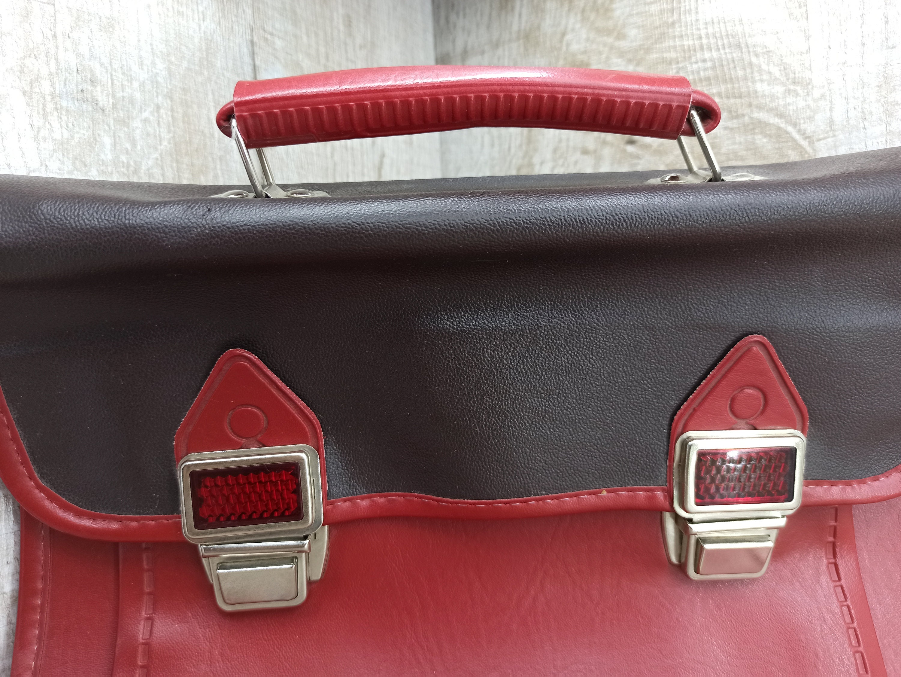Vintage Schoolbag Red School Bag Burgundy Antique Backpack Unique