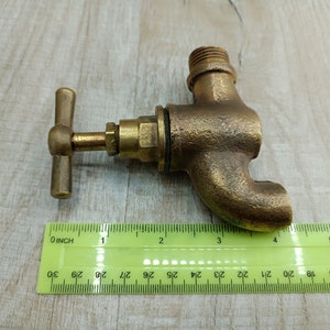 Vintage Water Faucet Soviet Brass Water Tap Old Water Valve Golden bath decor Bathroom accessory Hygiene means Sanitary engineering image 6
