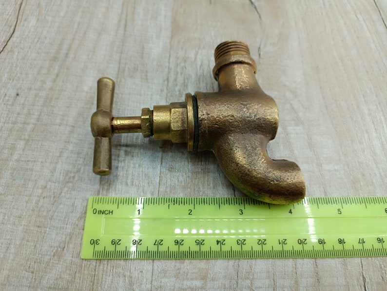 Vintage Water Faucet Soviet Brass Water Tap Old Water Valve Golden bath decor Bathroom accessory Hygiene means Sanitary engineering image 6