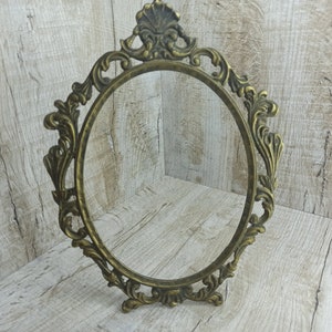 Antique photo frame oval medium frame mirror Victorian Ornate Cast Metal Frame Vintage Picture Frame Bronze giant frame Art deco 50s