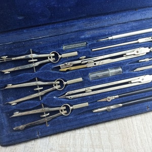 Vintage Architect Set Drawing Set Professional Drafting tools Engineer Drawing Instruments Drafting Set marking tools Design pens dividers