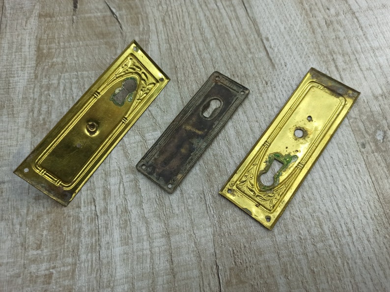 Vintage Keyhole Set Metal Drawer Pulls With Key Hole Bronze Etsy