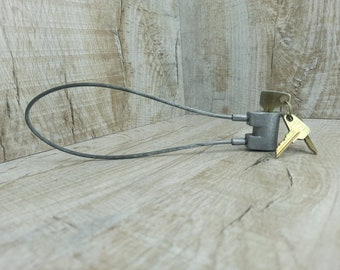 Vintage USSR Padlock and Key Set: Rustic Wedding Lock
