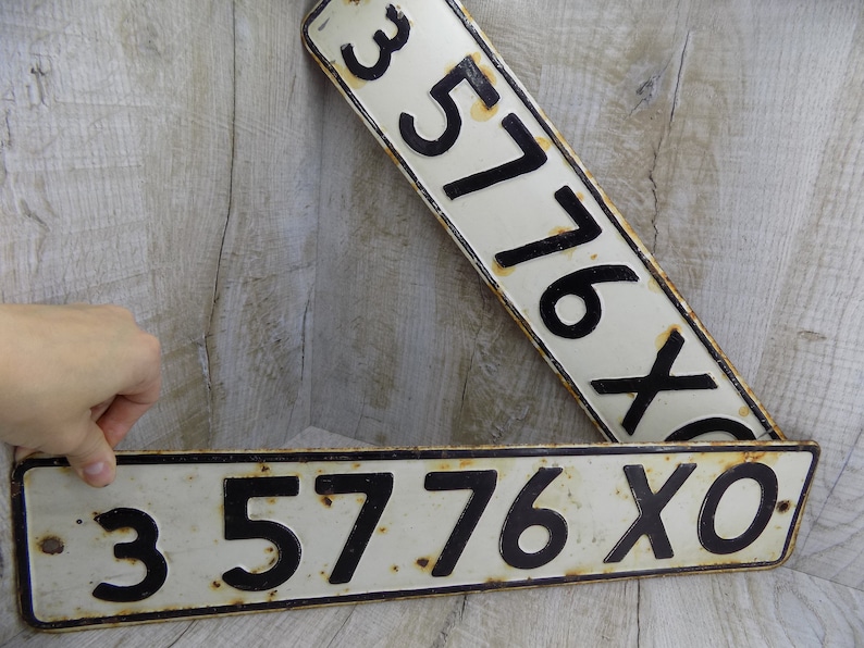 5776 5483 5842 Vintage Car Number Sign Car Registration Plate Etsy