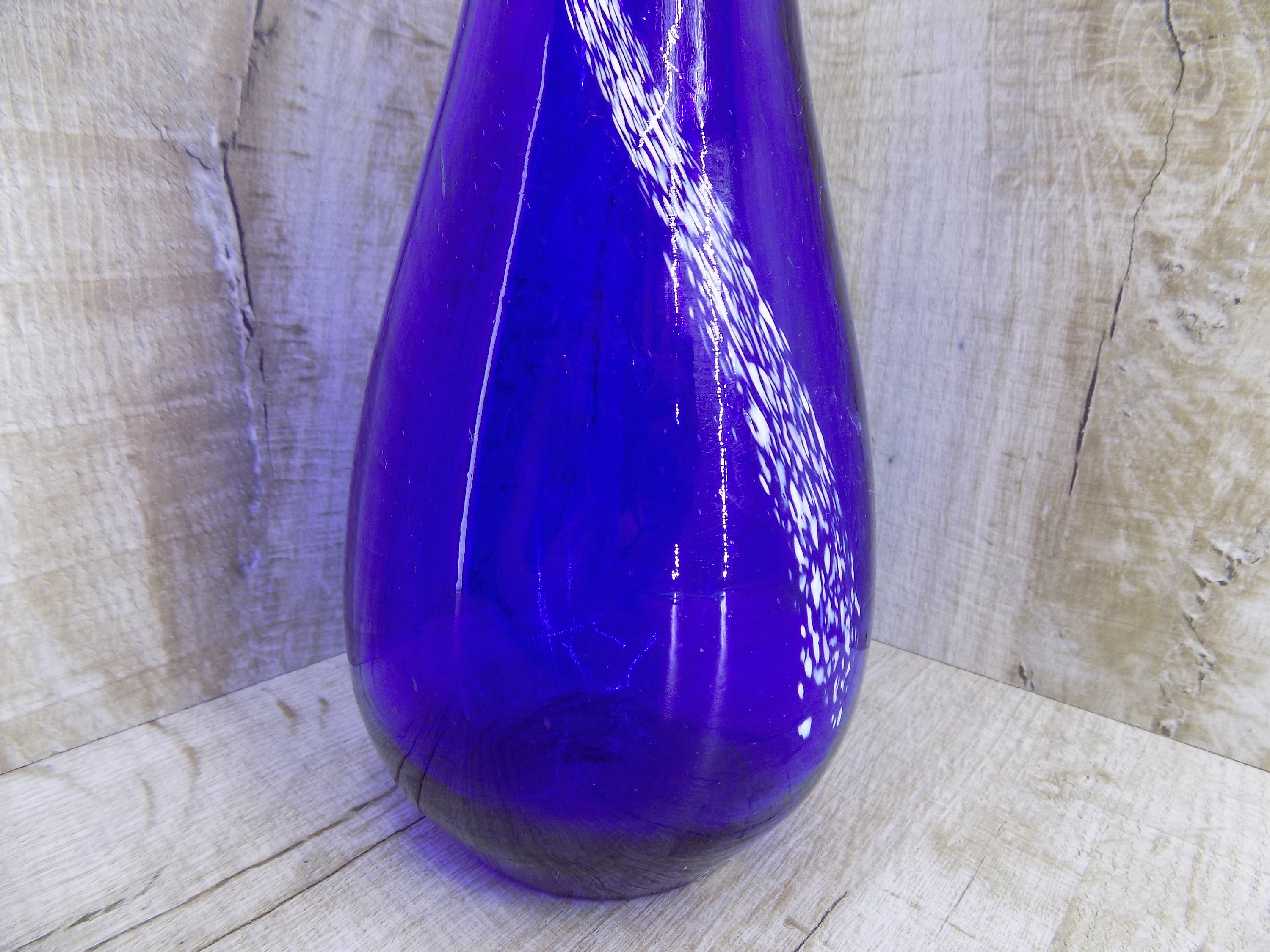 Blue cobalt vase Antique cobalt glass Glass molding soviet Etsy