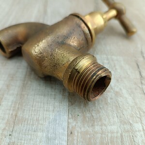 Vintage Water Faucet Soviet Brass Water Tap Old Water Valve Golden bath decor Bathroom accessory Hygiene means Sanitary engineering image 4