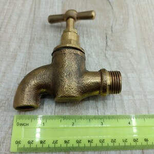 Vintage Water Faucet Soviet Brass Water Tap Old Water Valve Golden bath decor Bathroom accessory Hygiene means Sanitary engineering image 10