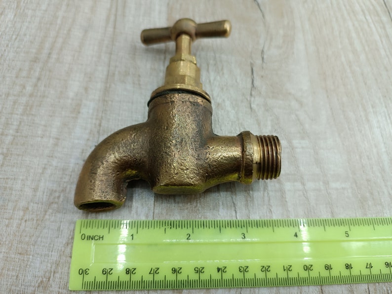 Vintage Water Faucet Soviet Brass Water Tap Old Water Valve Golden bath decor Bathroom accessory Hygiene means Sanitary engineering image 10