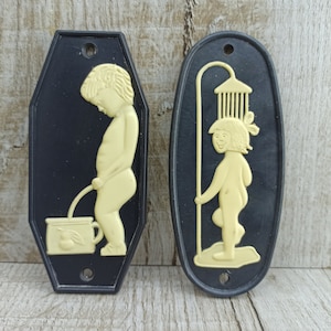 WC sign Vintage Soviet warning Sign wardrobe Enameled metal sign Big plate toilet WC restroom Ukrainian Russian Industrial lightning USSR 60