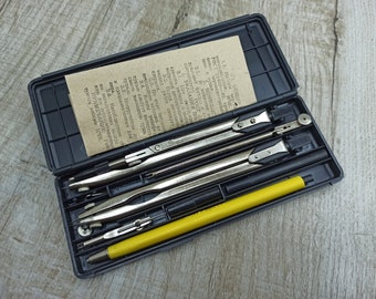 Vintage Architect Set Drawing Set Professional Drafting tools Engineer Drawing Instruments Drafting Set marking tools Design pens dividers