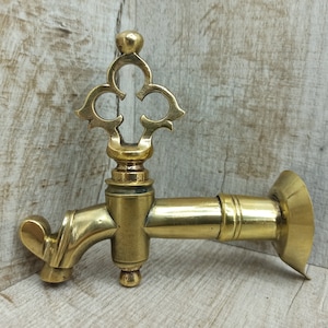 Brass part for samovar Barrel faucet Large Vintage Water Faucet Brass Bronze Water Tap Old Golden bath decor Unusual old faucet Brass