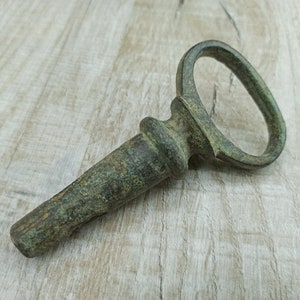 Antique Barrel small key of Samovar tap Antique small bronze spigot key Medium Brass old key Unique antique key Secret room key