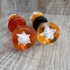 ガラスの花柄のノブ古いドアノブ2つの透明なハンドルのドアハンドルソビエトのドアハンドル金属製のドアハンドル大きな素朴なハンドルレトロな長いノブ