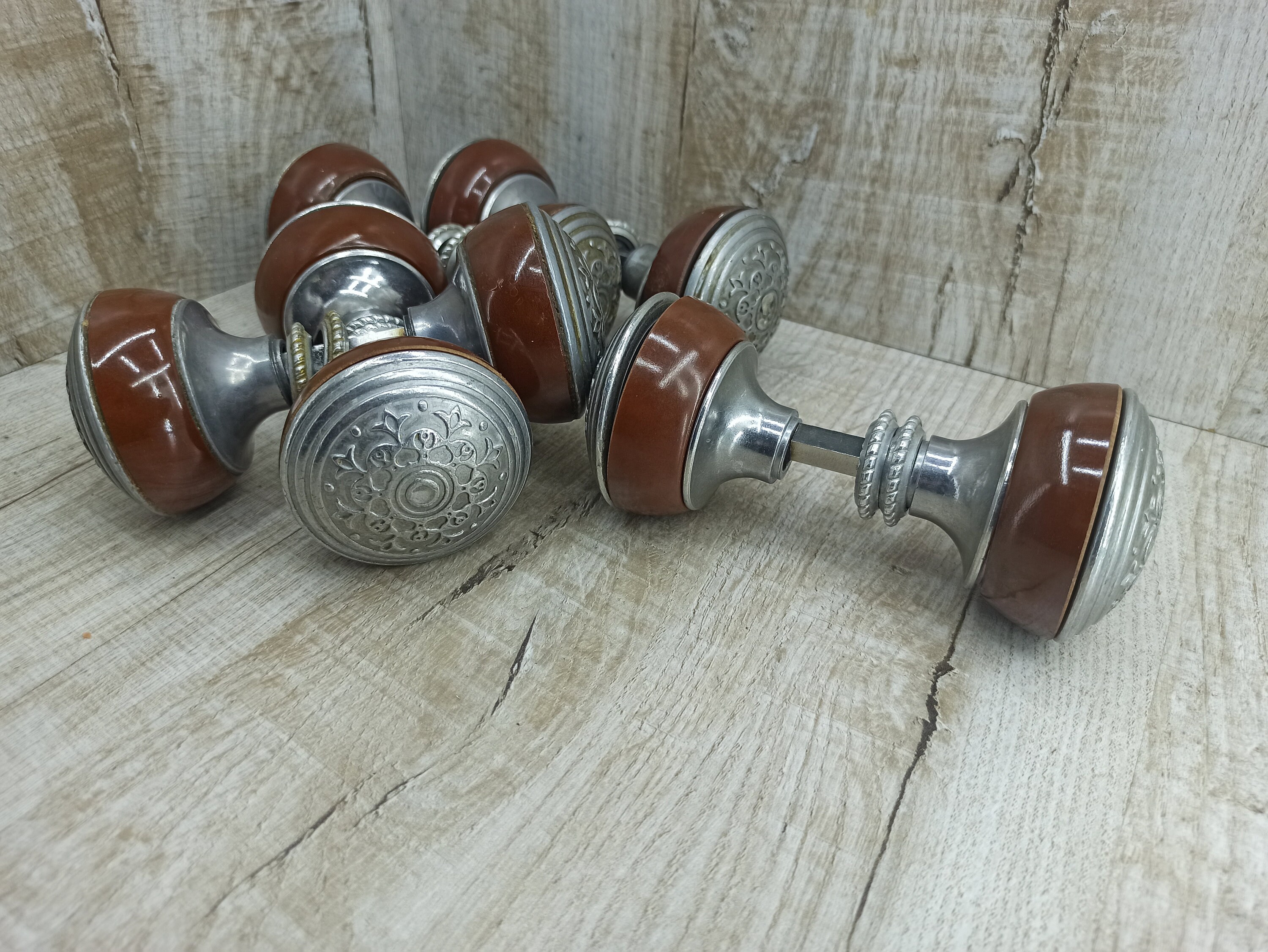 Vintage Door Knob Five Old Door Knobs Floral Door Knobs Unique Etsy