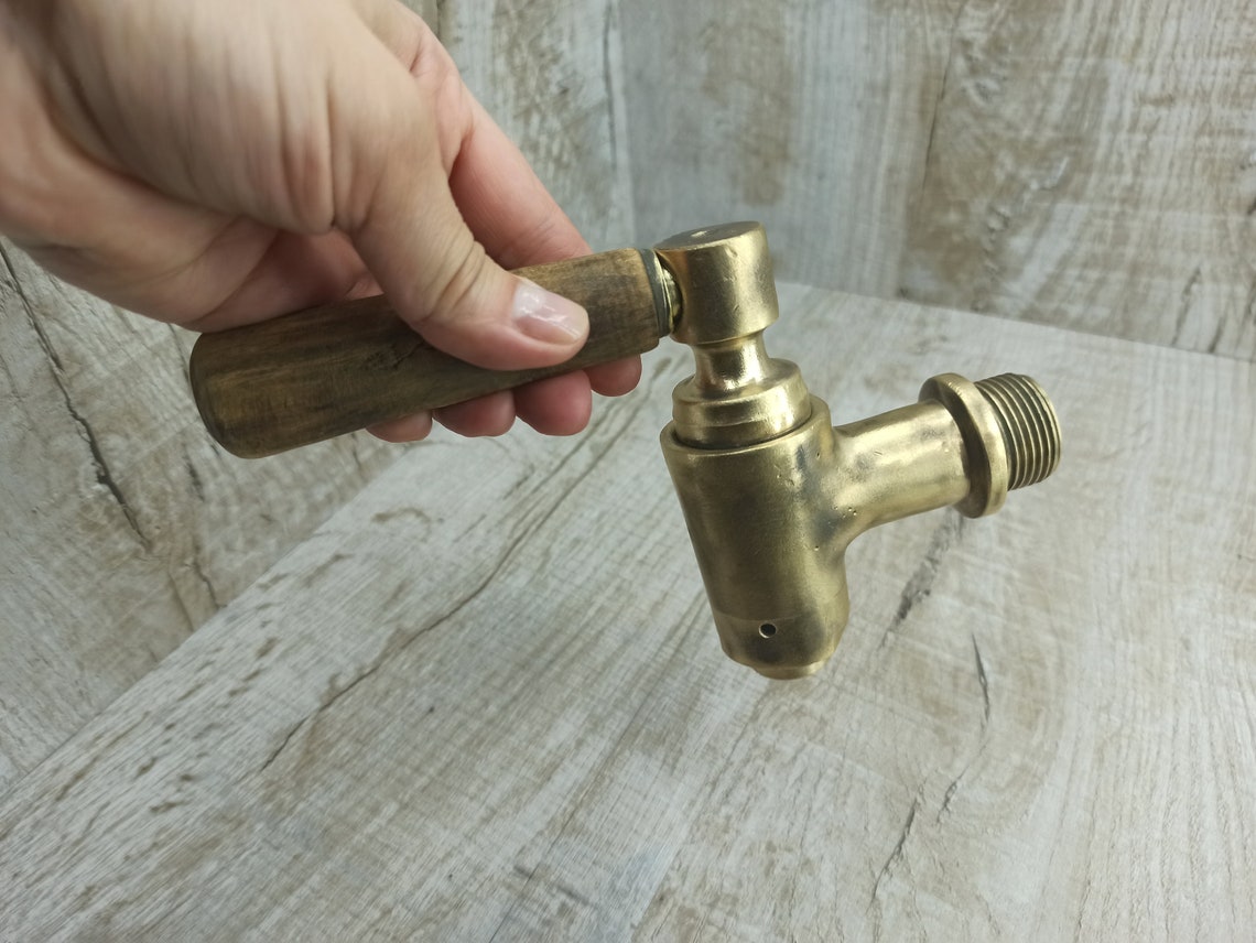 Brass Wine Barrel Faucet Large Vintage Water Faucet Brass Etsy