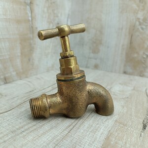 Vintage Water Faucet Soviet Brass Water Tap Old Water Valve Golden bath decor Bathroom accessory Hygiene means Sanitary engineering image 2
