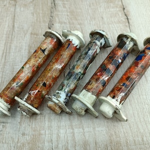 Vintage Painted Metal Door Handles: Rustic Cabinet Hardware, Set of 5