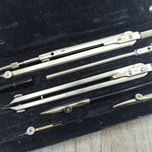 Vintage Architect Set Drawing Set Professional Drafting tools Engineer Drawing Instruments Drafting Set marking tools Design pens dividers