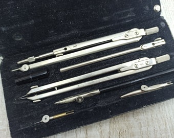 Vintage Architect Set Drawing Set Professional Drafting tools Engineer Drawing Instruments Drafting Set marking tools Design pens dividers