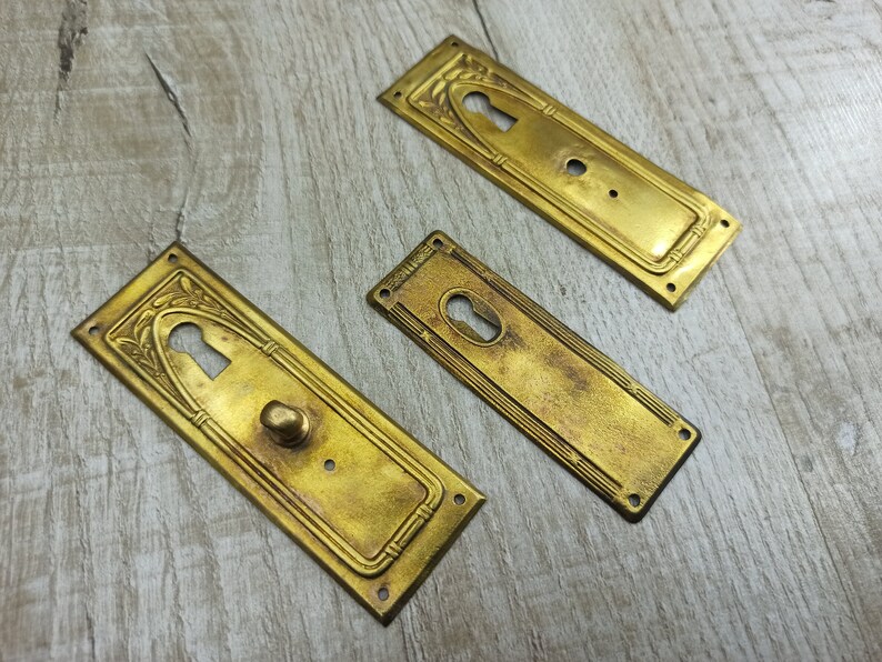 Vintage Keyhole Set Metal Drawer Pulls With Key Hole Bronze Etsy