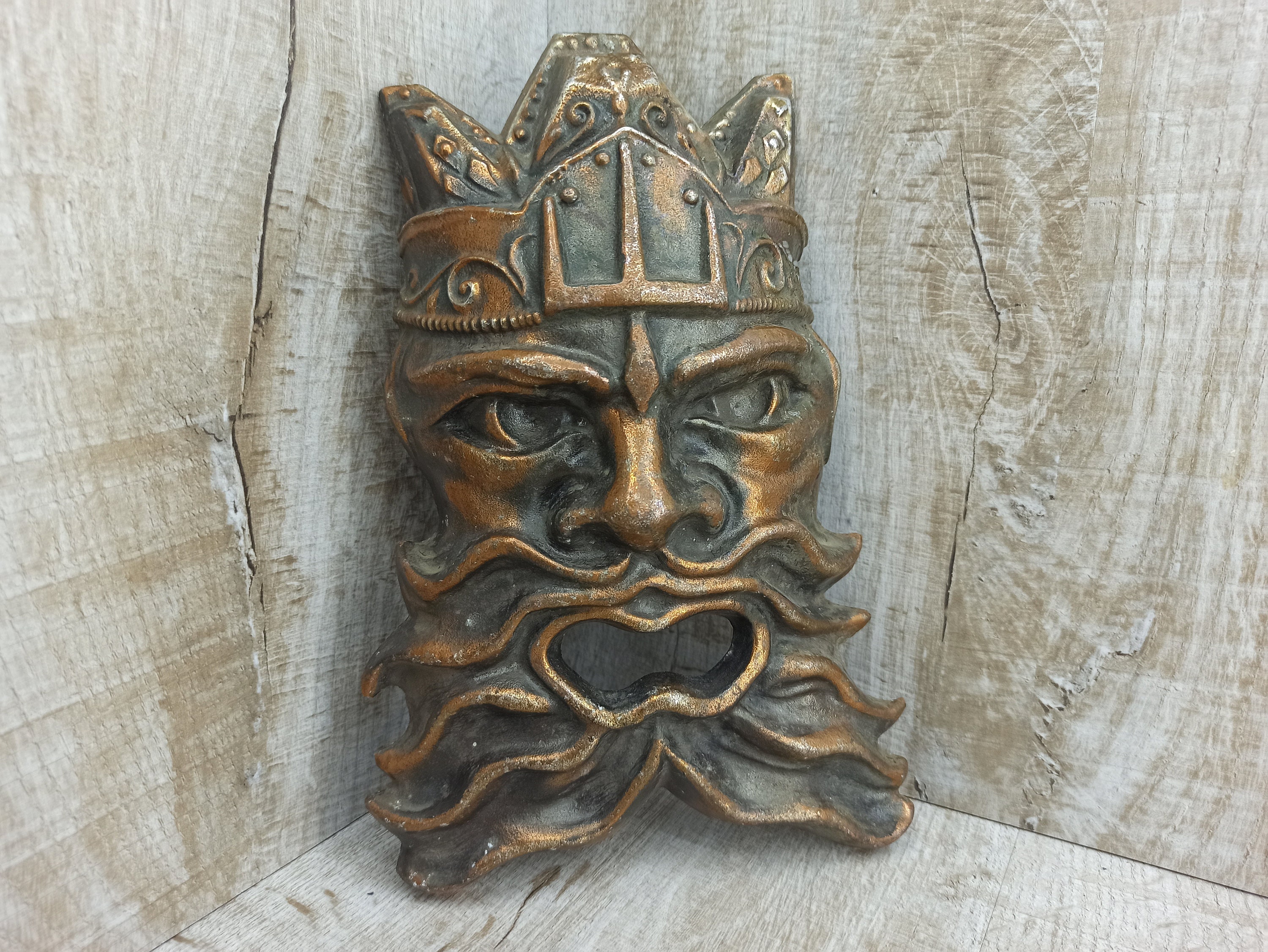 Neptune wall decor Poseidon Head Metal god of water Greek