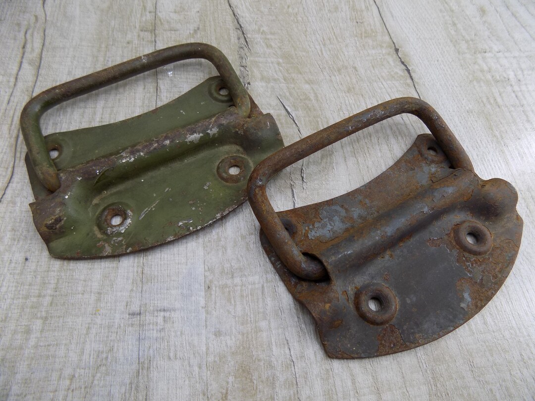 Rust Handles Pair of Rusty Metal Door Handles: Retro Military Decor - Etsy