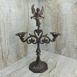 Angel candlestick Antique bronze angel Decorative angel Spare parts Angel Decor for temple Angel stucco Folded Angel Wings Baroque