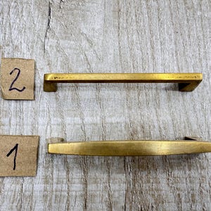 Simple Vintage Brass Cabinet Handles: 70s Home Decor Knobs rectangle