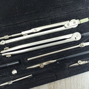 Vintage Architect Set Drawing Set Professional Drafting tools Engineer Drawing Instruments Drafting Set marking tools Design pens dividers