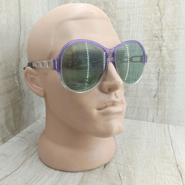 Vintage 1980s Disco Sunglasses: Gray Square Eyeglasses, Made in USSR