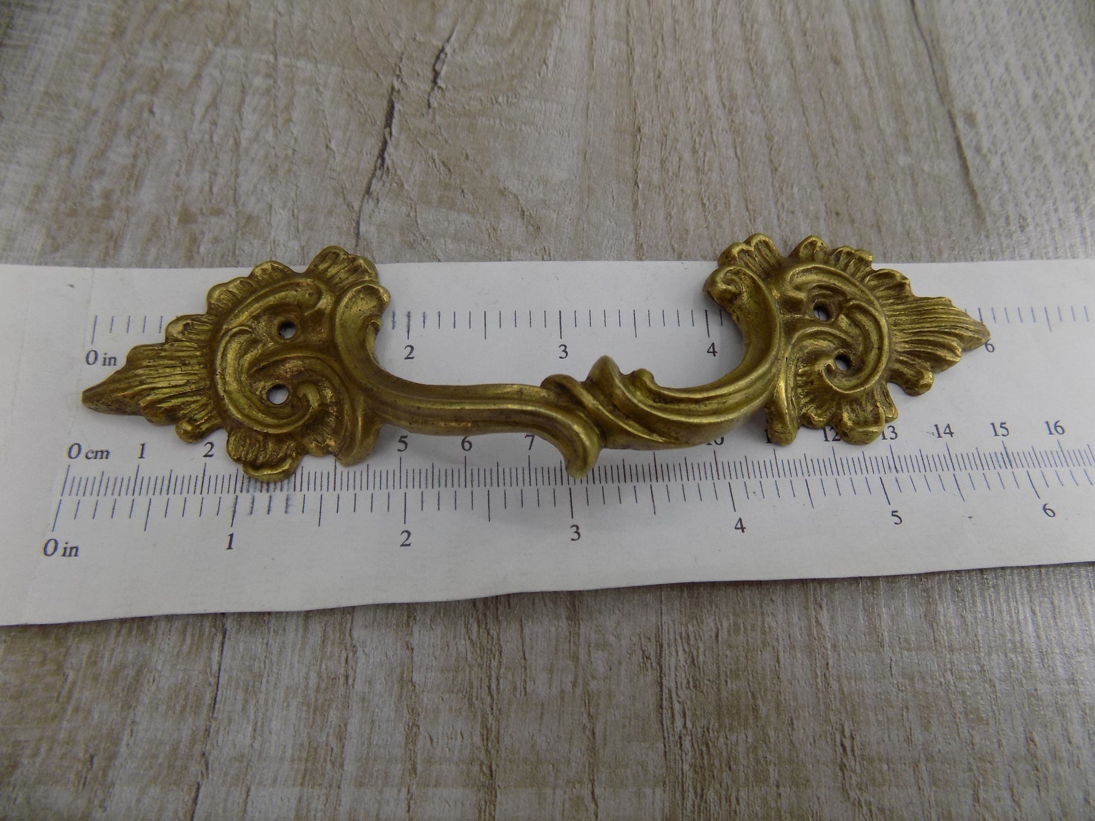 Vintage Golden Handles Large Metal Drawer Pulls Bronze Etsy