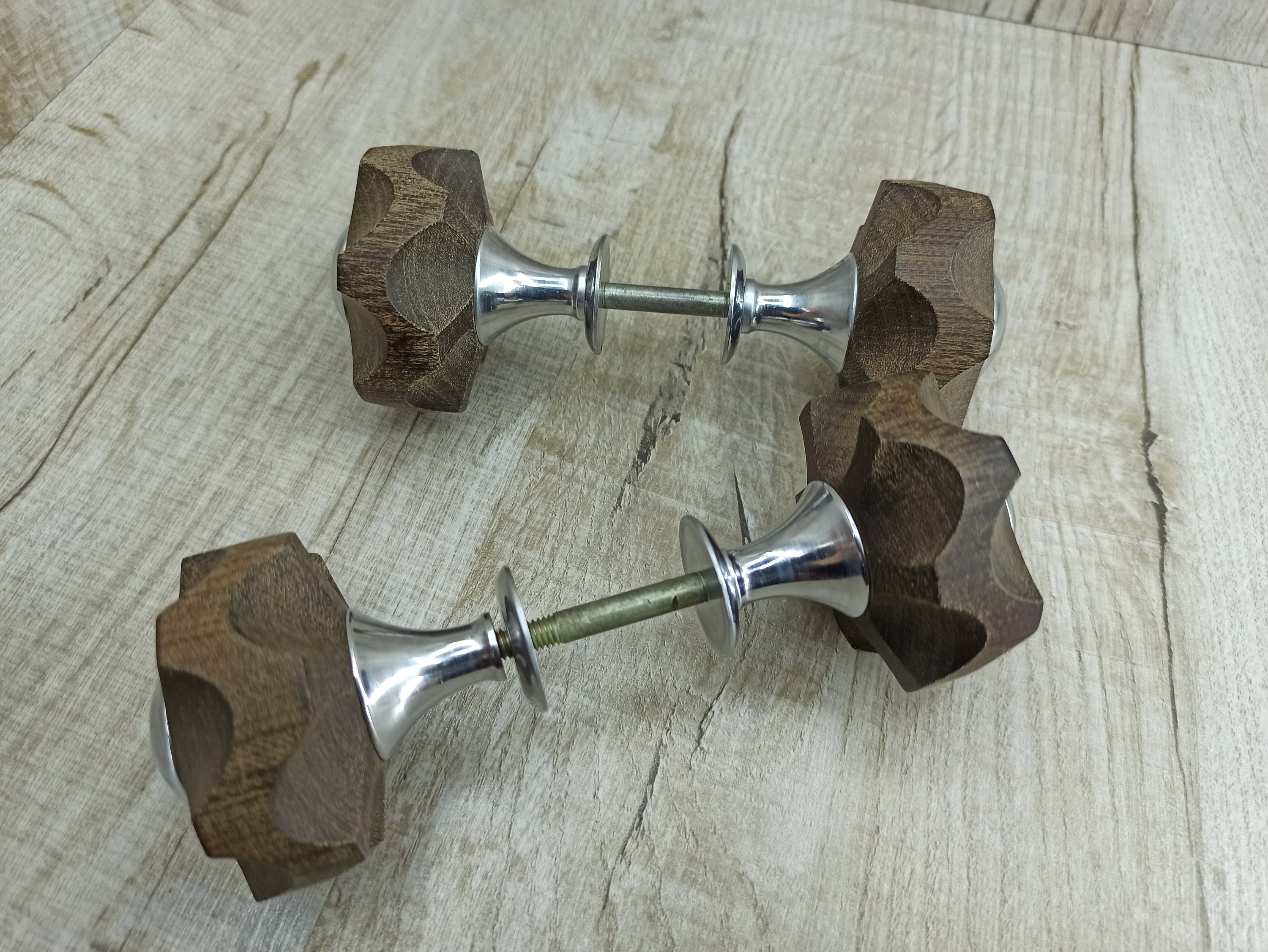 Pair Vintage Wooden Door Knob Old Brown Door Knobs Vintage Etsy Canada