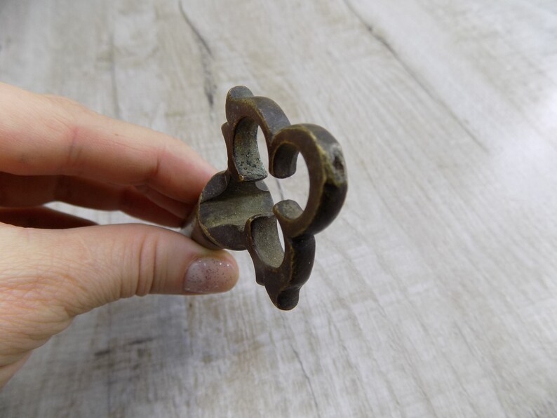 Antique samovar key Large Russian bronze samovar Brass figured Valve Number key with hallmark Collection gold key Old Part of a samovar tap