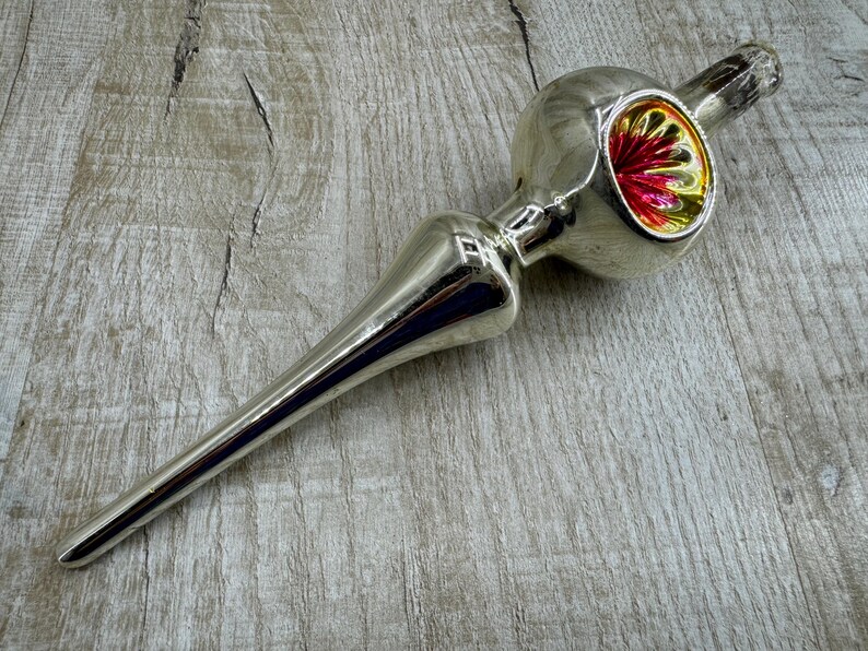 Vintage Tree Topper Finial Glass Christmas Retro Tree Topper Bow Unique