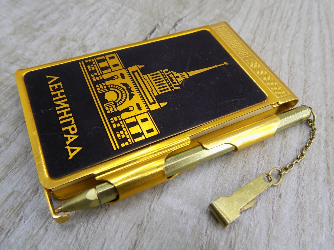 Leningrado Vintage Rubrica telefonica automatica Quaderno Lettera alfabeto  russo carta Tascabile in plastica Souvenir tascabile accessorio dorato -   Italia