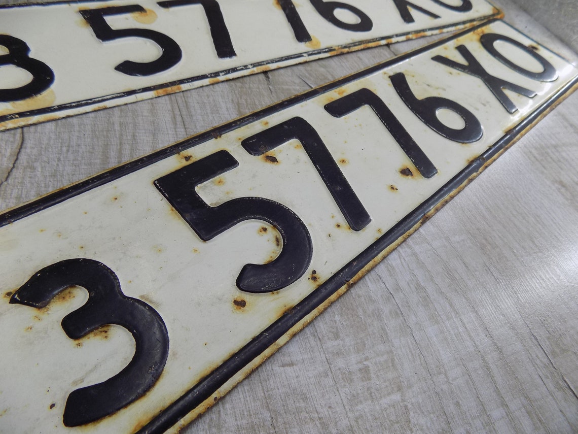 5776 5483 5842 Vintage car number sign Car registration plate Etsy