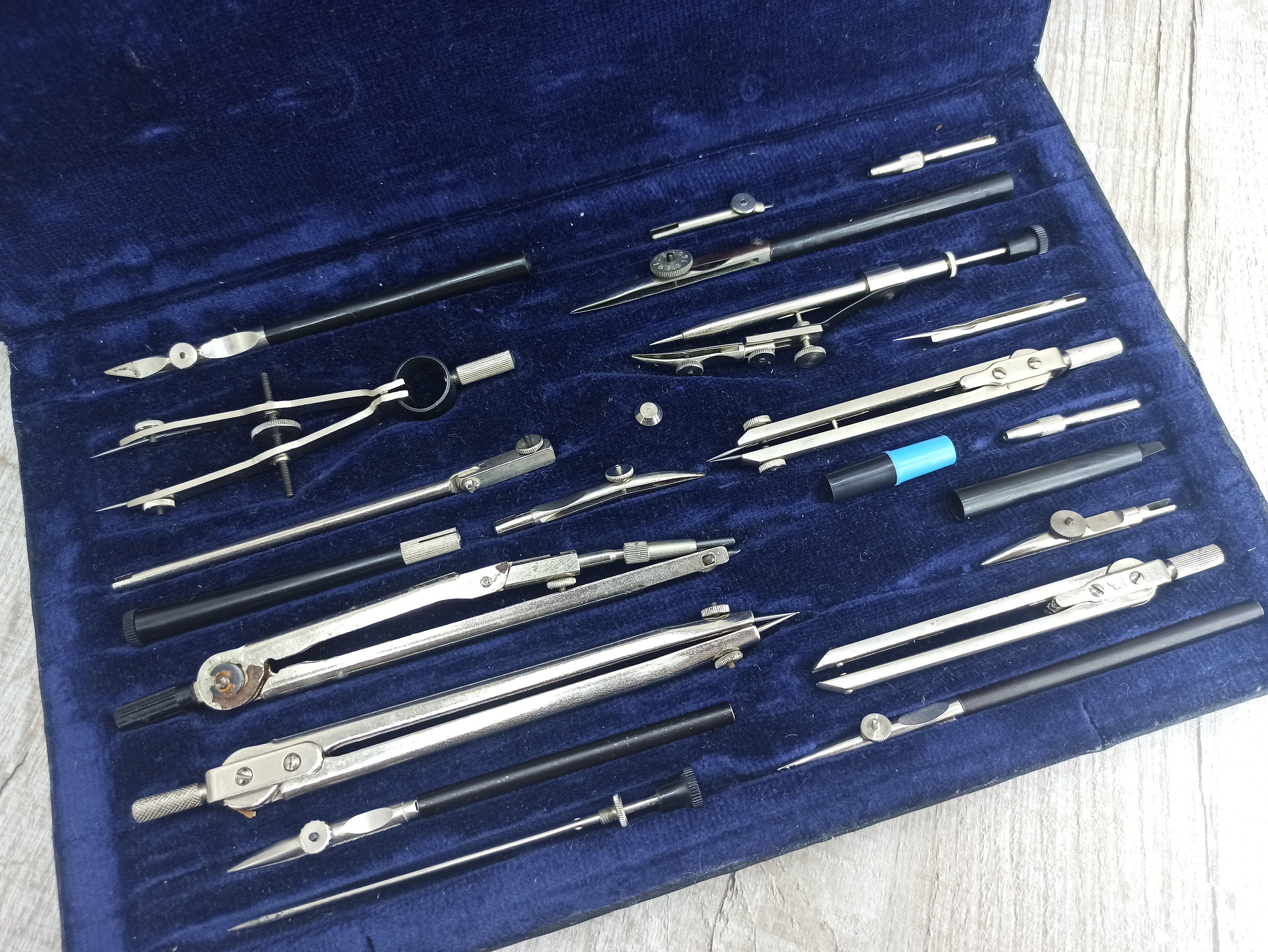 vintage-architect-set-drawing-set-professional-drafting-tools-etsy