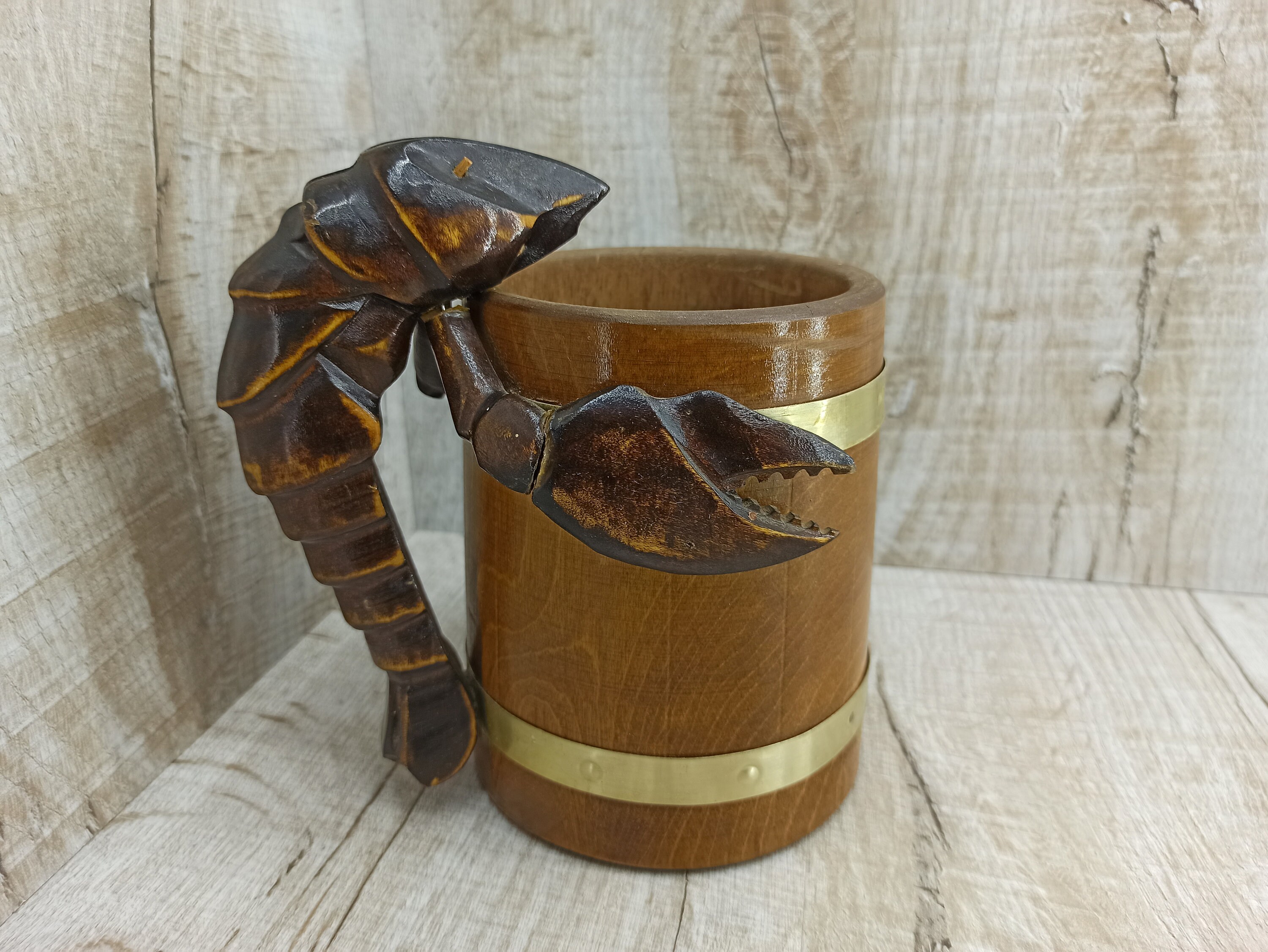 Giant Beer Mug Vintage Big Cancer Small Beer Barrel Lobster Etsy