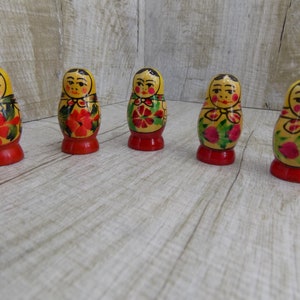 Matryoshka 5 Small russian doll Wooden doll Matryoshka National Russian Doll Keychain matryoshka Workpiece for key fob Rustic Home Decor