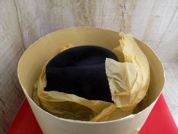 Vintage hat Unique Soviet vintage black fur felt … - image 9